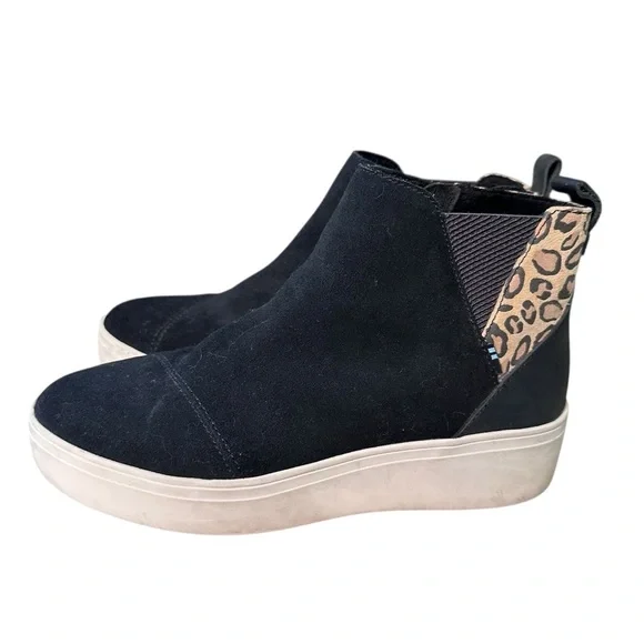Toms Jamie Leopard Platform Booties Sneaker Size 8 - Picture 3 of 10